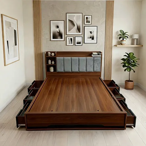 Giường gỗ có kệ tiện dụng GN-388