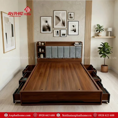 Giường ngủ hiện đại có ngăn kéo