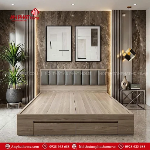 Giường ngủ hiện đại có ngăn kéo