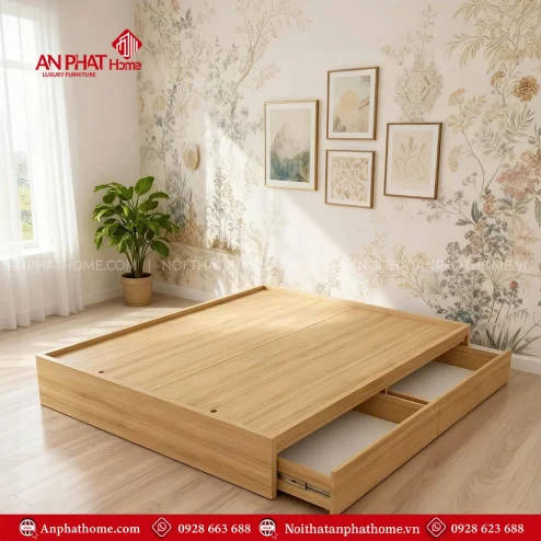 Giường ngủ bệt có ngăn kéo tiện dụng GN-373