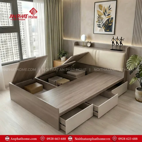 Giường ngủ hiện đại có ngăn kéo