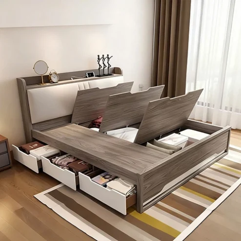 Giường ngủ gỗ cao cấp thông minh GN-368