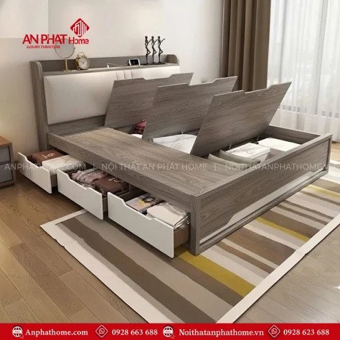 Giường ngủ gỗ cao cấp thông minh GN-368
