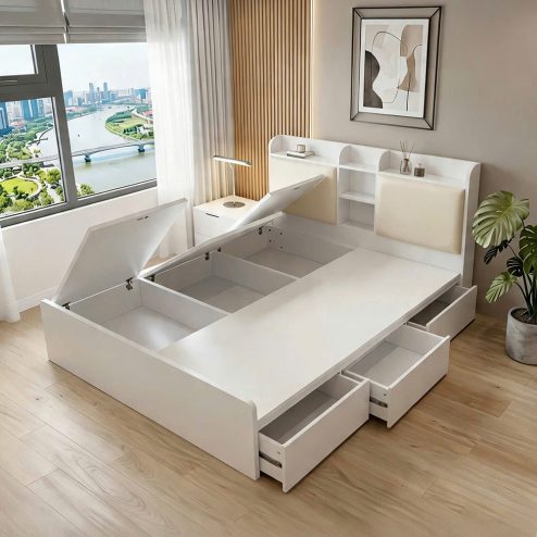 Giường ngủ gỗ thông minh đẹp GN-375