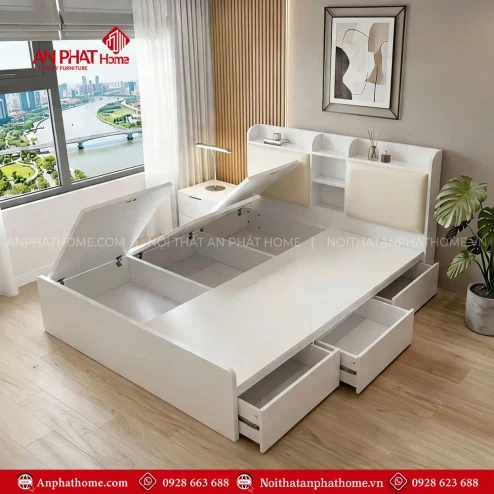 Giường ngủ gỗ thông minh đẹp GN-375