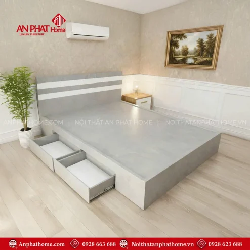 Giường gỗ công nghiệp có ngăn kéo
