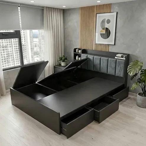 Mẫu giường ngủ gỗ đơn giản đẹp GN-379