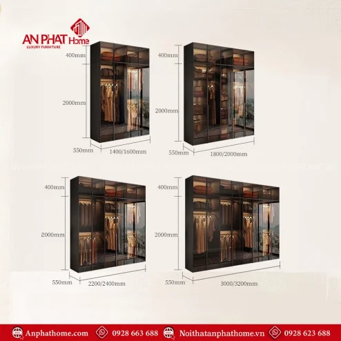 Tủ quần áo cánh kính Hà Nội