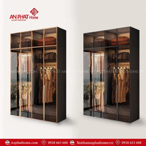 Mẫu tủ quần áo 4 buồng hiện đại