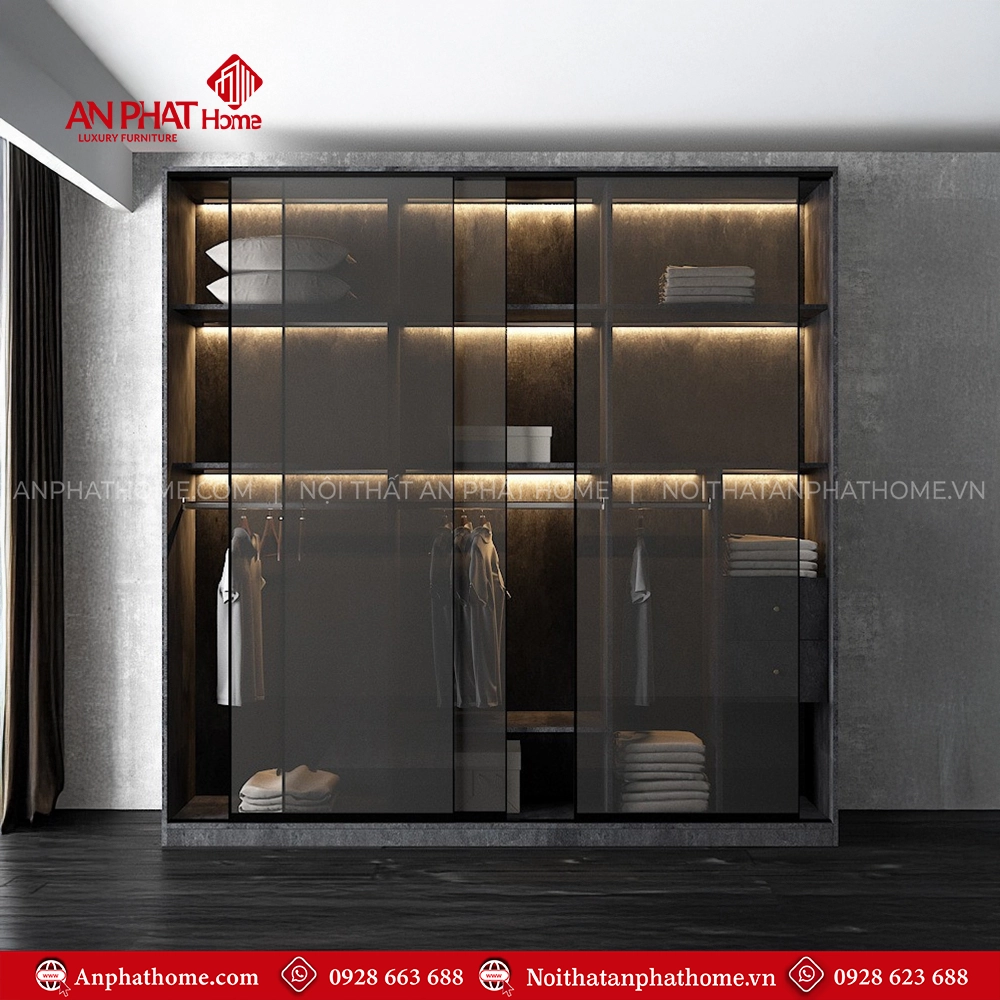 Tủ Áo Cánh Kính Cao Cấp TA-507 14 Tủ quần áo gỗ công nghiệp MDF