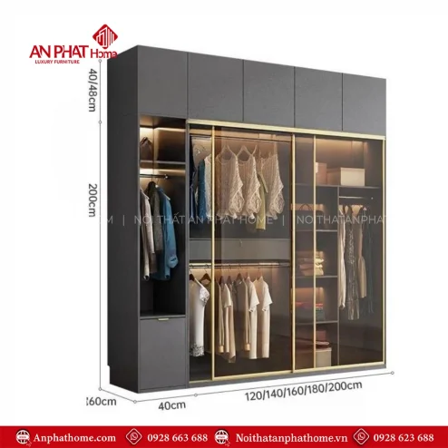 Mẫu tủ quần áo 2, 3, 4 buồng hiện đại