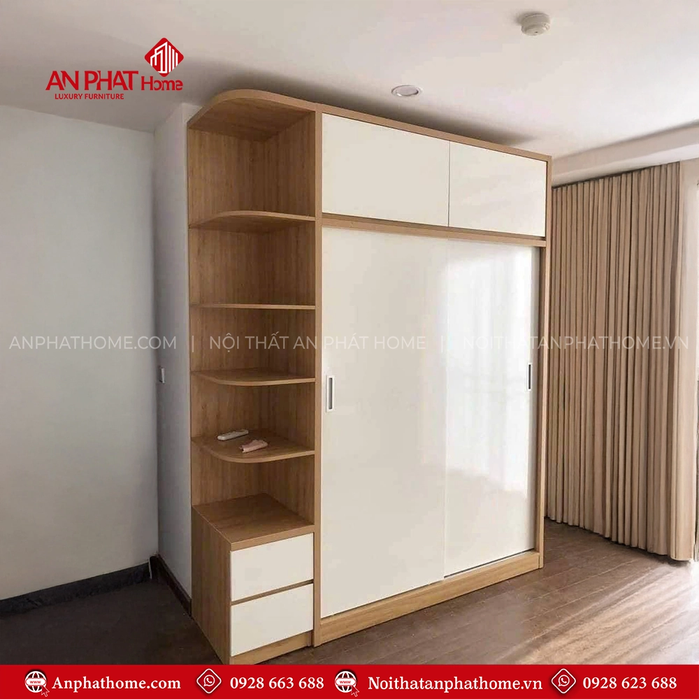 Tủ Áo Cánh Lùa Gỗ Công Nghiệp TA-576 7 Tủ Áo Cánh Lùa Gỗ Công Nghiệp TA-576