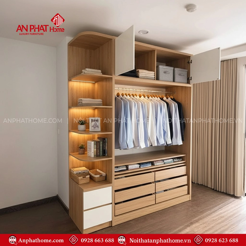 Tủ Áo Cánh Lùa Gỗ Công Nghiệp TA-576 9 Tủ quần áo cửa lùa 2 cánh, 3 cánh