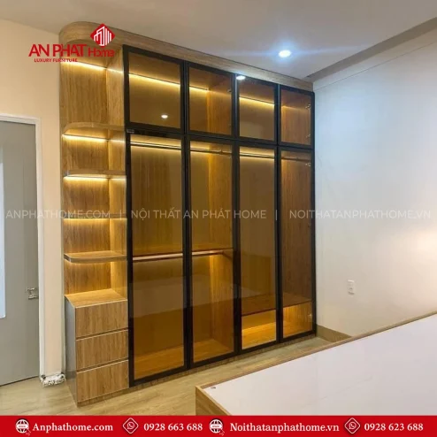 Tủ Áo Gỗ Cánh Kính Đẹp TA-547