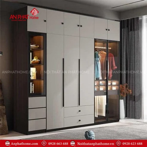 Tủ Áo Gỗ Cánh Kính Đẹp TA-540