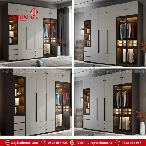 Mẫu tủ quần áo trong phòng ngủ hiện đại