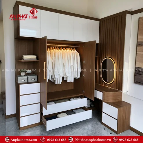 Mẫu tủ quần áo gỗ đẹp hiện đại