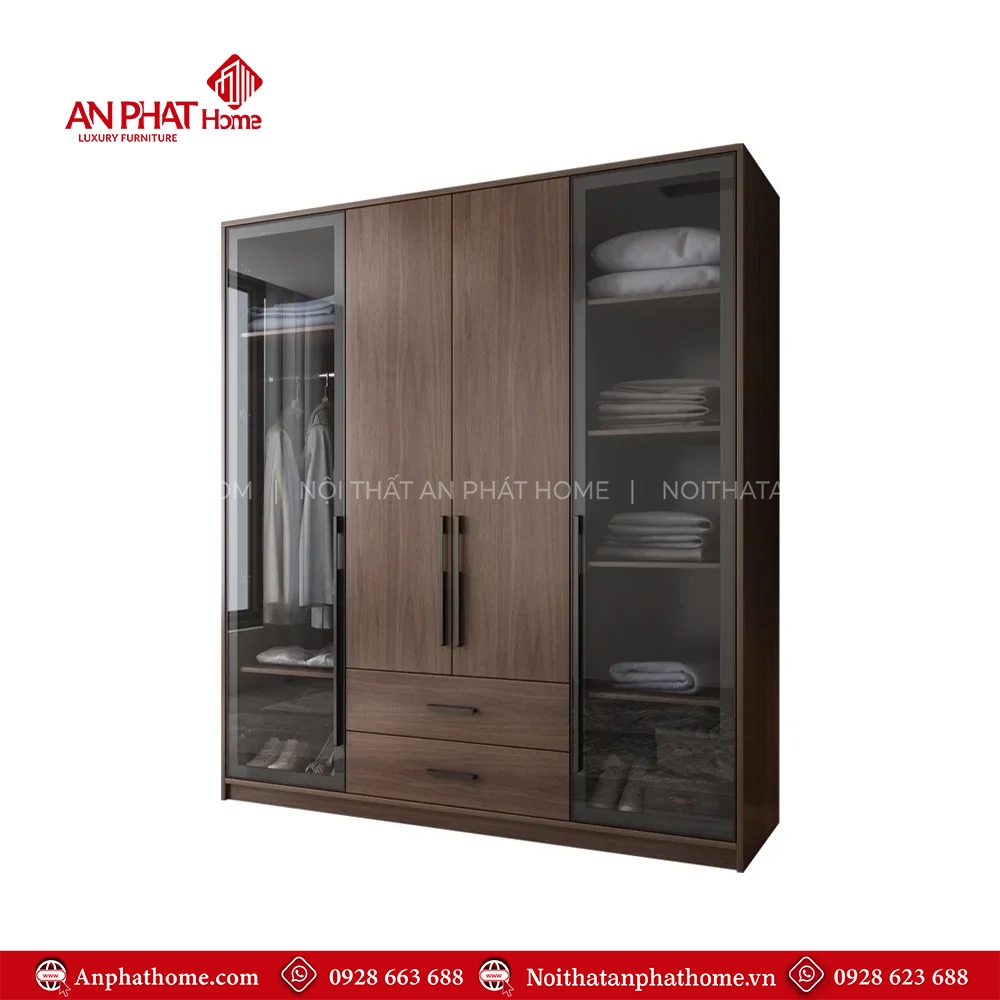 Tủ Áo Gỗ MDF Cánh Kính TA-505 17 Tu Ao Go MDF Canh Kinh TA 505 4