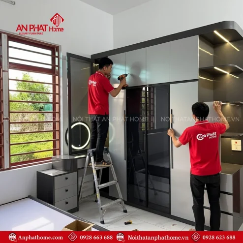 Tủ đựng quần áo gỗ công nghiệp hiện đại
