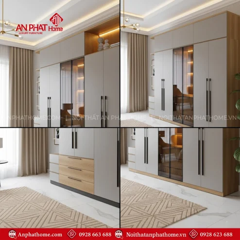 Mẫu tủ quần áo trong phòng ngủ hiện đại