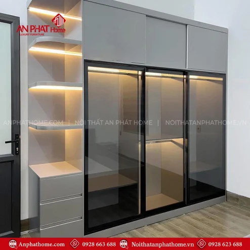 Tủ Áo Người Lớn MDF Cánh Kính TA-512