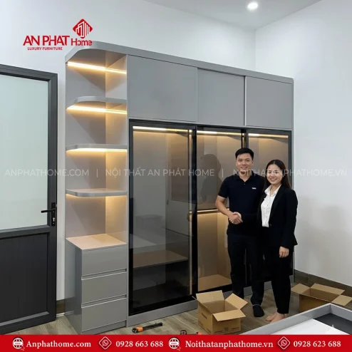 Tủ áo gỗ công nghiệp MDF giá rẻ
