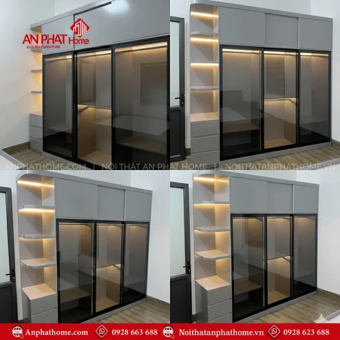 Mẫu tủ quần áo người lớn gỗ công nghiệp đóng theo yêu cầu