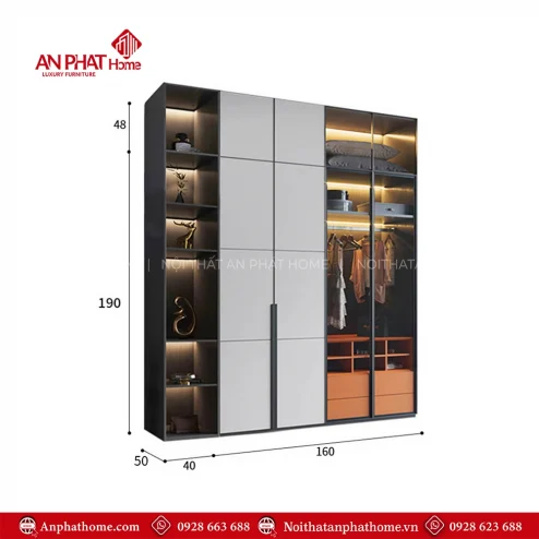 Mẫu tủ quần áo 3 buồng, 4 buồng hiện đại