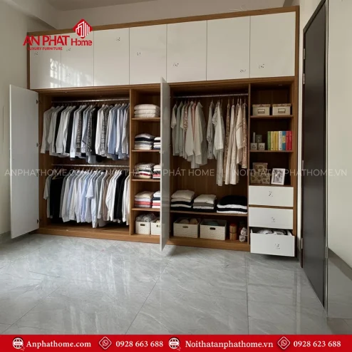 Tủ quần áo gỗ công nghiệp giá rẻ