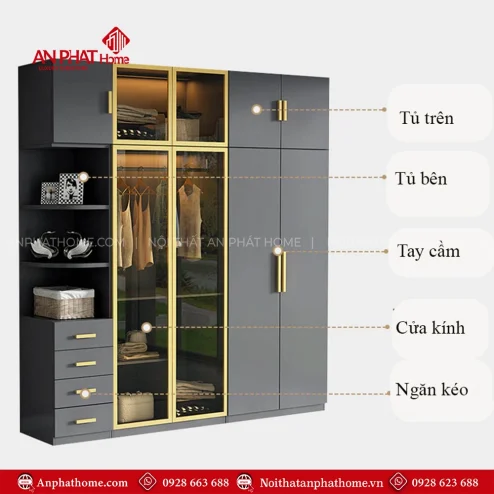 Thiết kế tủ quần áo cho phòng ngủ nhỏ theo yêu cầu
