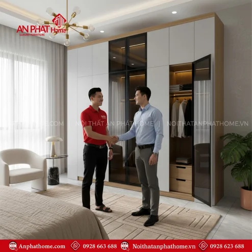 Tủ quần áo gỗ công nghiệp giá rẻ