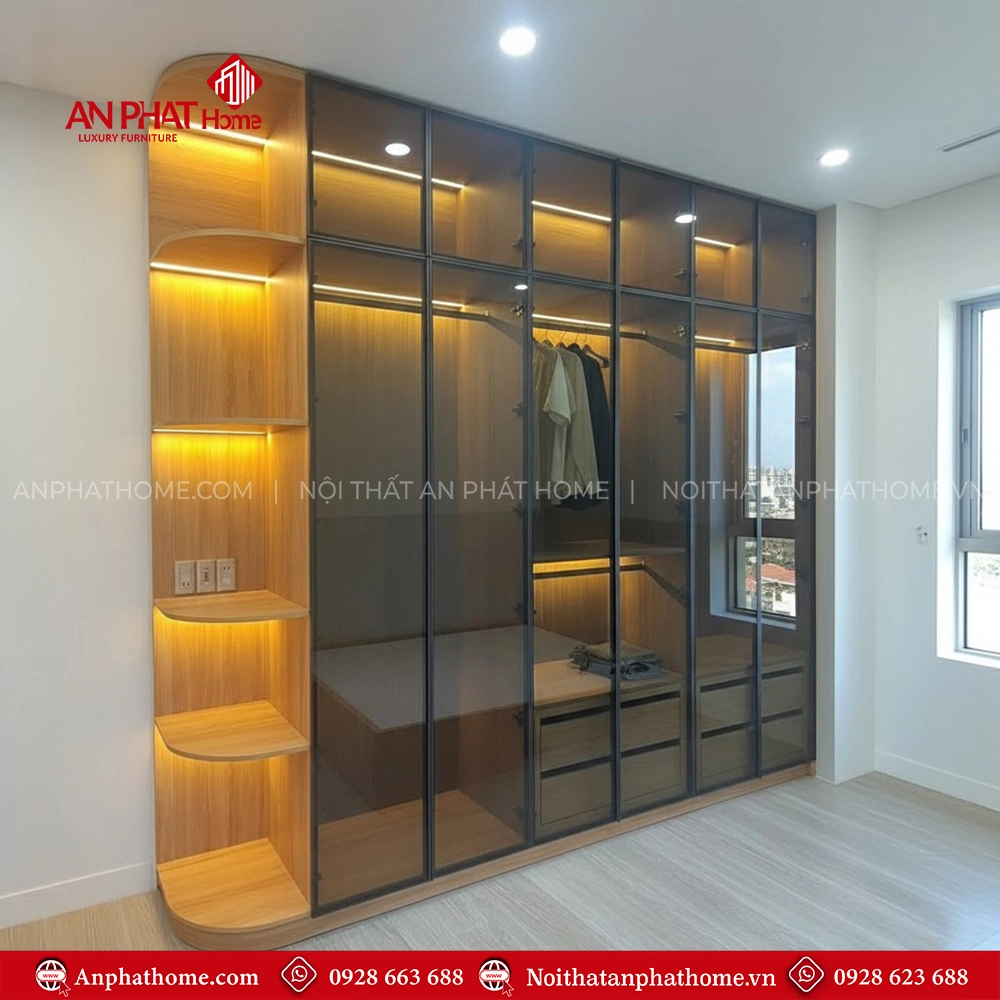 Tủ Quần Áo Cánh Kính Đẹp TA-886 5 Tủ Quần Áo Cánh Kính Đẹp TA-886
