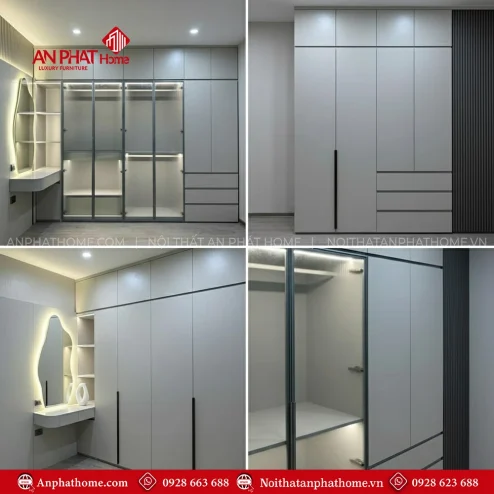 Tủ quần áo gỗ công nghiệp 3 cánh, 4 cánh