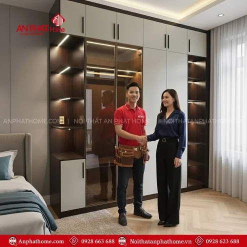 Tủ quần áo gỗ công nghiệp giá rẻ