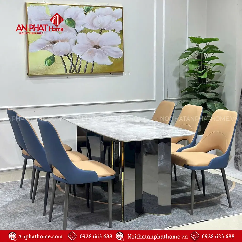 Bộ Bàn Ăn 6 Ghế Mặt Đá Siêu Tinh Thể Hiện Đại BA-1904 13 Bộ Bàn Ăn 6 Ghế Mặt Đá Siêu Tinh Thể Hiện Đại BA-1904