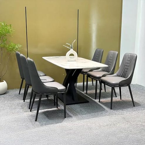 Bộ Bàn Mặt Đá Ceramic Chân Cong Cao Cấp Nhập Khẩu BA-1901