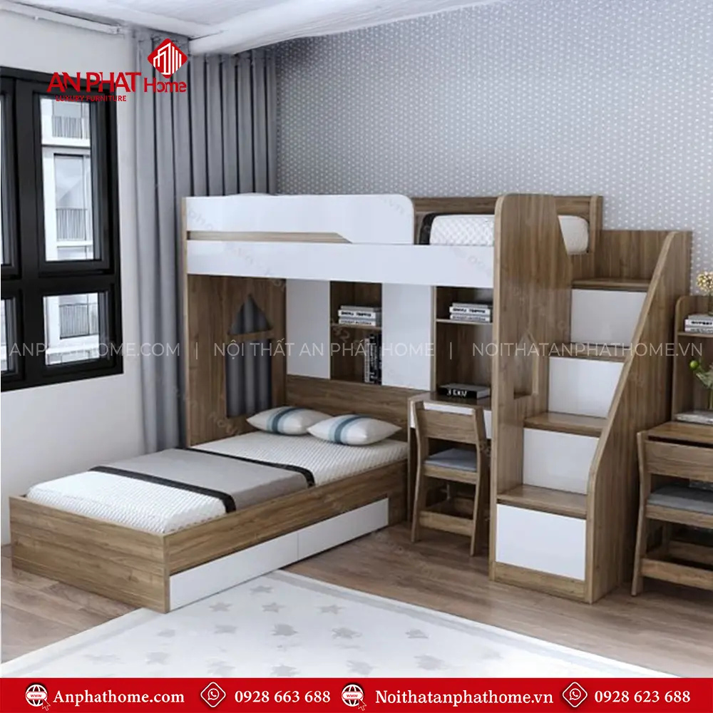 Giường Ngủ 2 Tầng Thông Minh Kết Hợp Bàn Học GN-332 7 Giường Ngủ 2 Tầng Thông Minh Kết Hợp Bàn Học GN-332