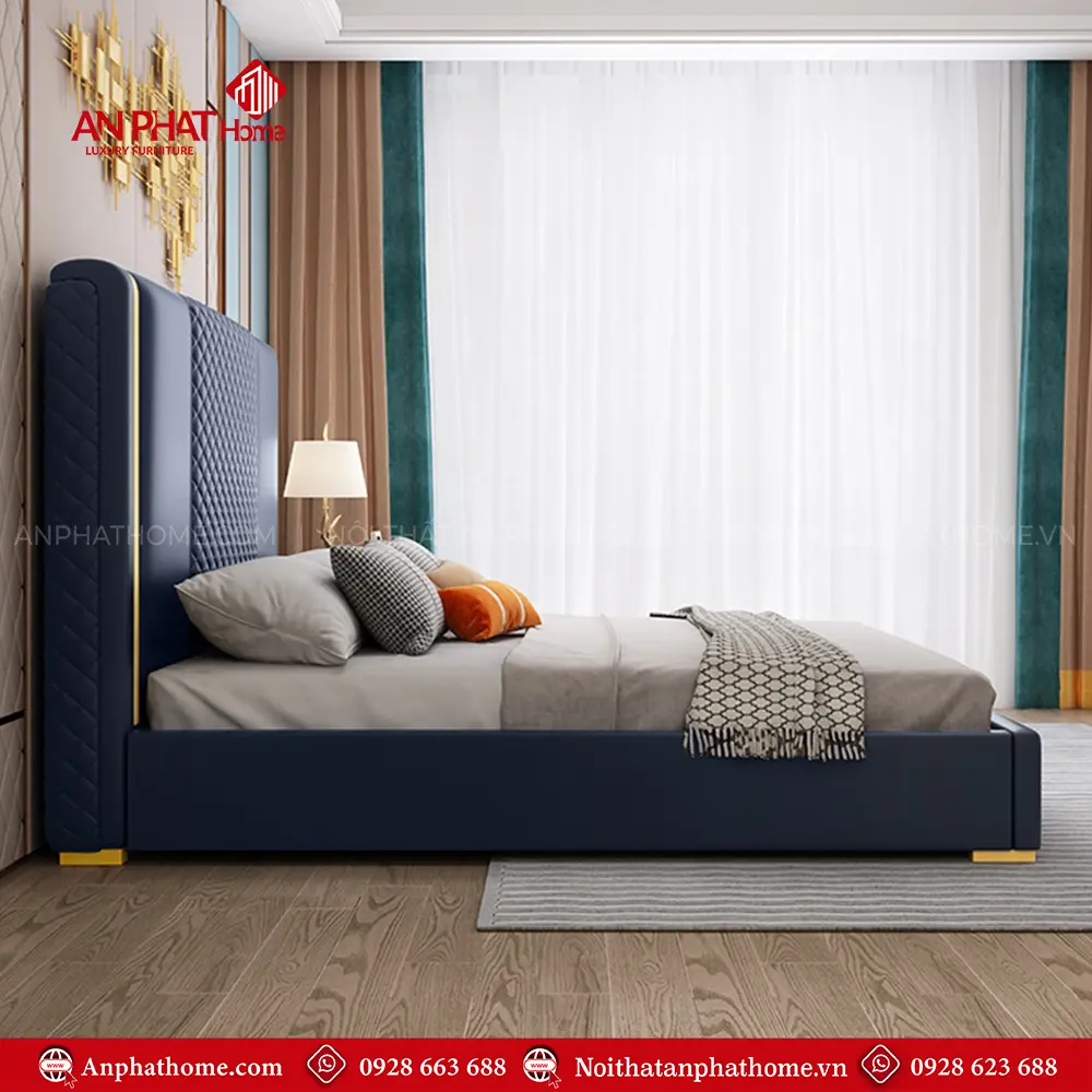 Giường Ngủ Bọc Da Cao Cấp Nhập Khẩu GN-235 12 Giường Ngủ Bọc Da Cao Cấp Nhập Khẩu GN-235
