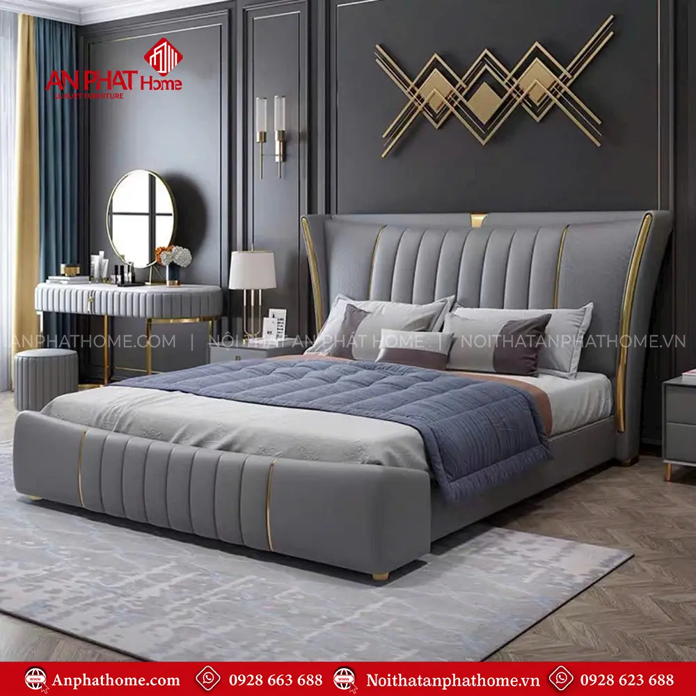 Giường Ngủ Bọc Nệm Sang Trọng Cao Cấp GN-266 7 Giường Ngủ Bọc Nệm Sang Trọng Cao Cấp GN-266