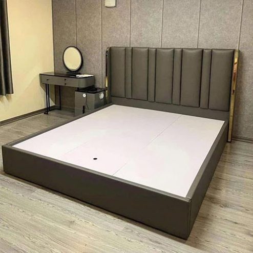 Giường Ngủ Bọc Nệm Viền Vàng GN-276