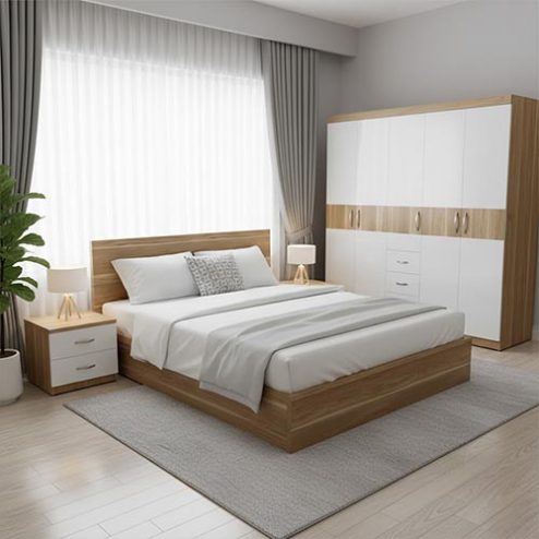 Giường Ngủ Đẹp Gỗ Công Nghiệp GN-302