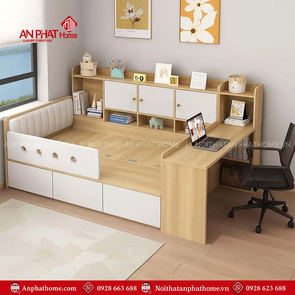 Giường Ngủ Đẹp Thông Minh Kết Hợp Bàn Học Và Ngăn Kéo GN-212 13 Giường Ngủ Đẹp Thông Minh Kết Hợp Bàn Học Và Ngăn Kéo GN-212