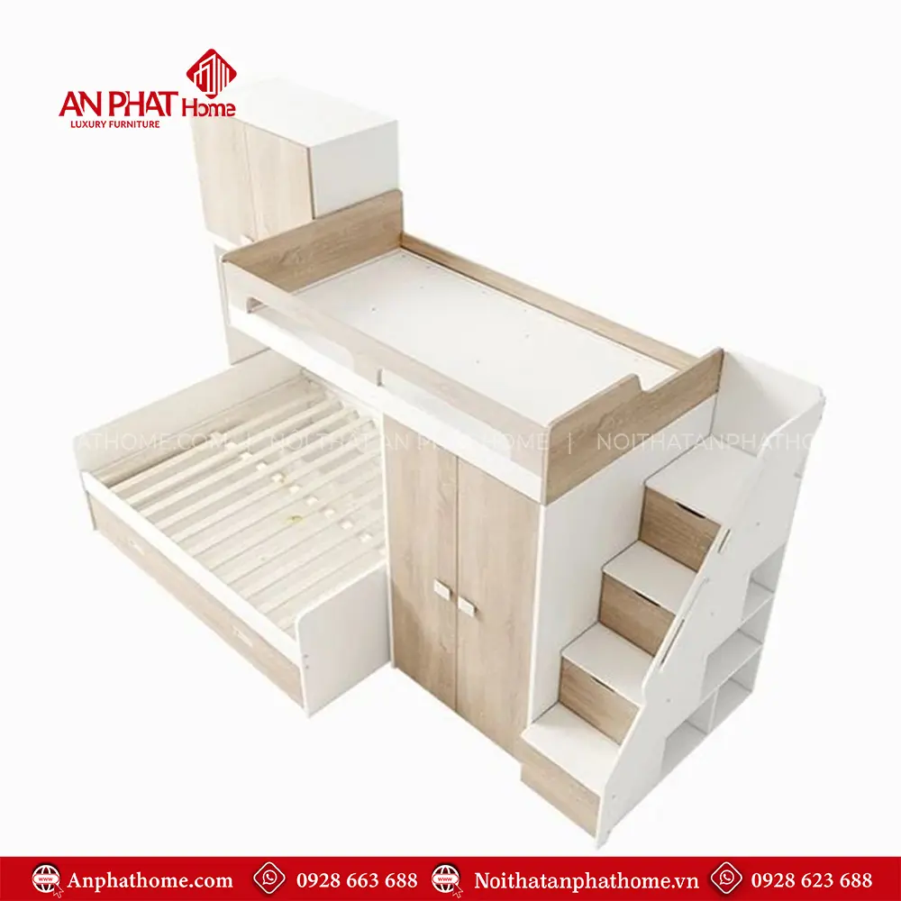 Giường Ngủ Gỗ Đẹp Tầng Cao Cấp Đa Chức Năng GN-338 12 giuong ngu go dep tang cao cap da chuc nang gn 33800004