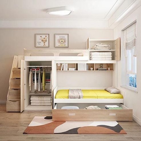 Giường Ngủ Gỗ Đẹp Tầng Cao Cấp Đa Chức Năng GN-338