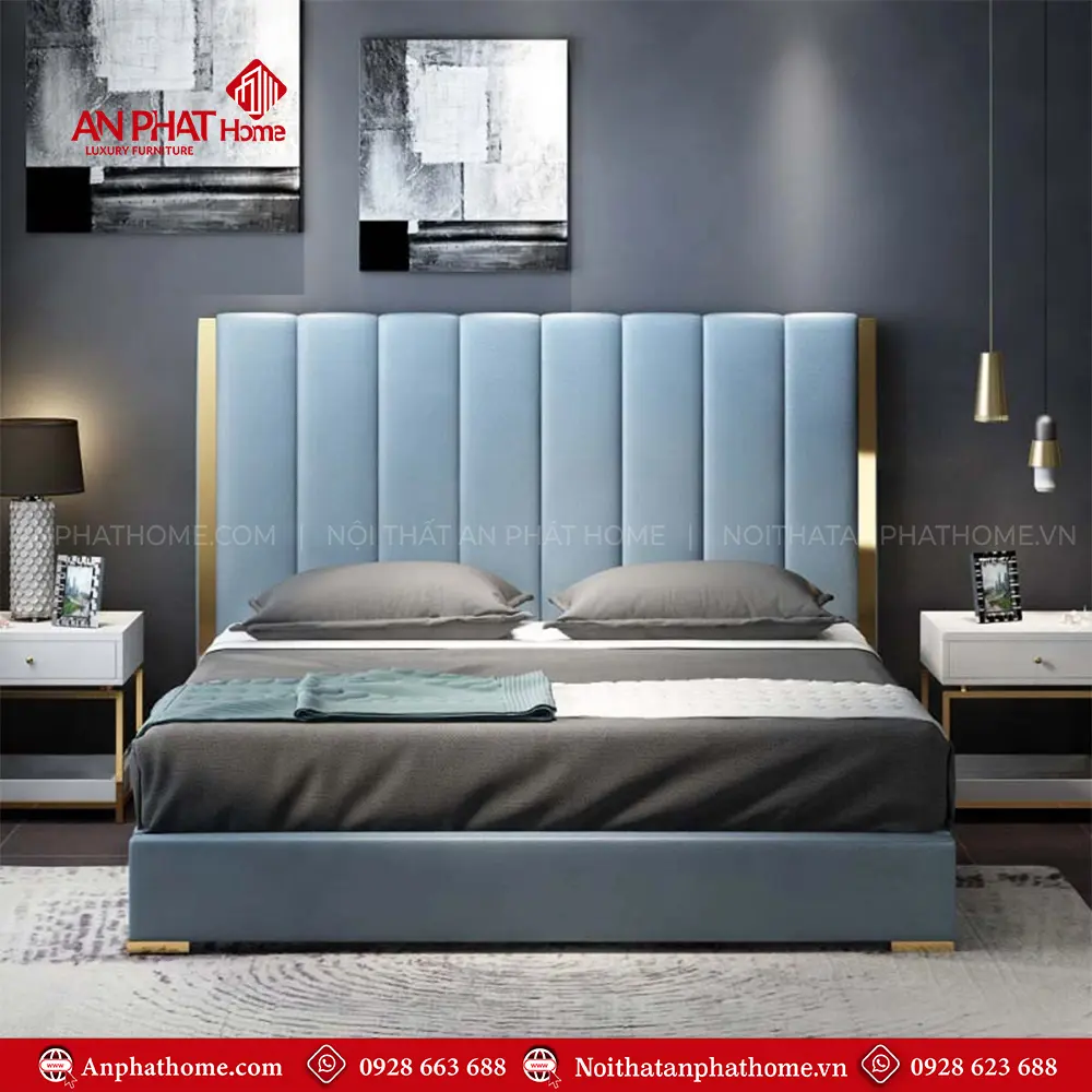 Giường Ngủ Gỗ Hiện Đại Bọc Nệm Cao Cấp GN-233 8 Giường Ngủ Gỗ Hiện Đại Bọc Nệm Cao Cấp GN-233