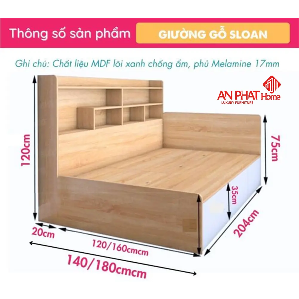 Giường Ngủ Gỗ Kết Hợp Kệ Sách GN-324 15 giuong ngu go ket hop ke sach gn 32400005
