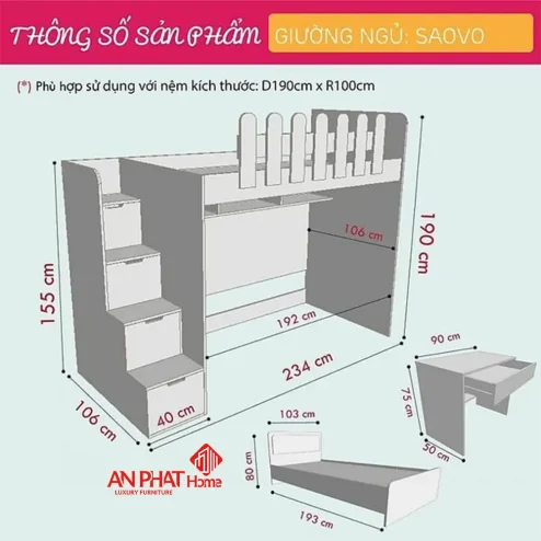 giuong ngu go mdf 2 tang dep cho be gn 33100009