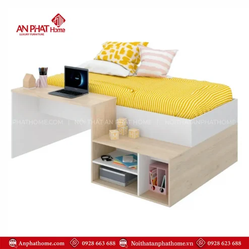 giuong ngu go mdf thong minh ket hop ban hoc va ke sach gn 32500002