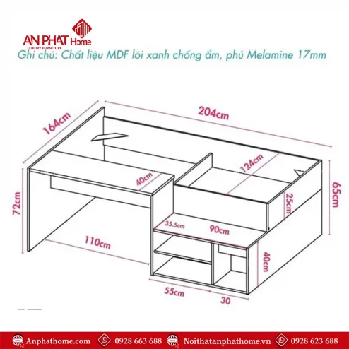 giuong ngu go mdf thong minh ket hop ban hoc va ke sach gn 32500003
