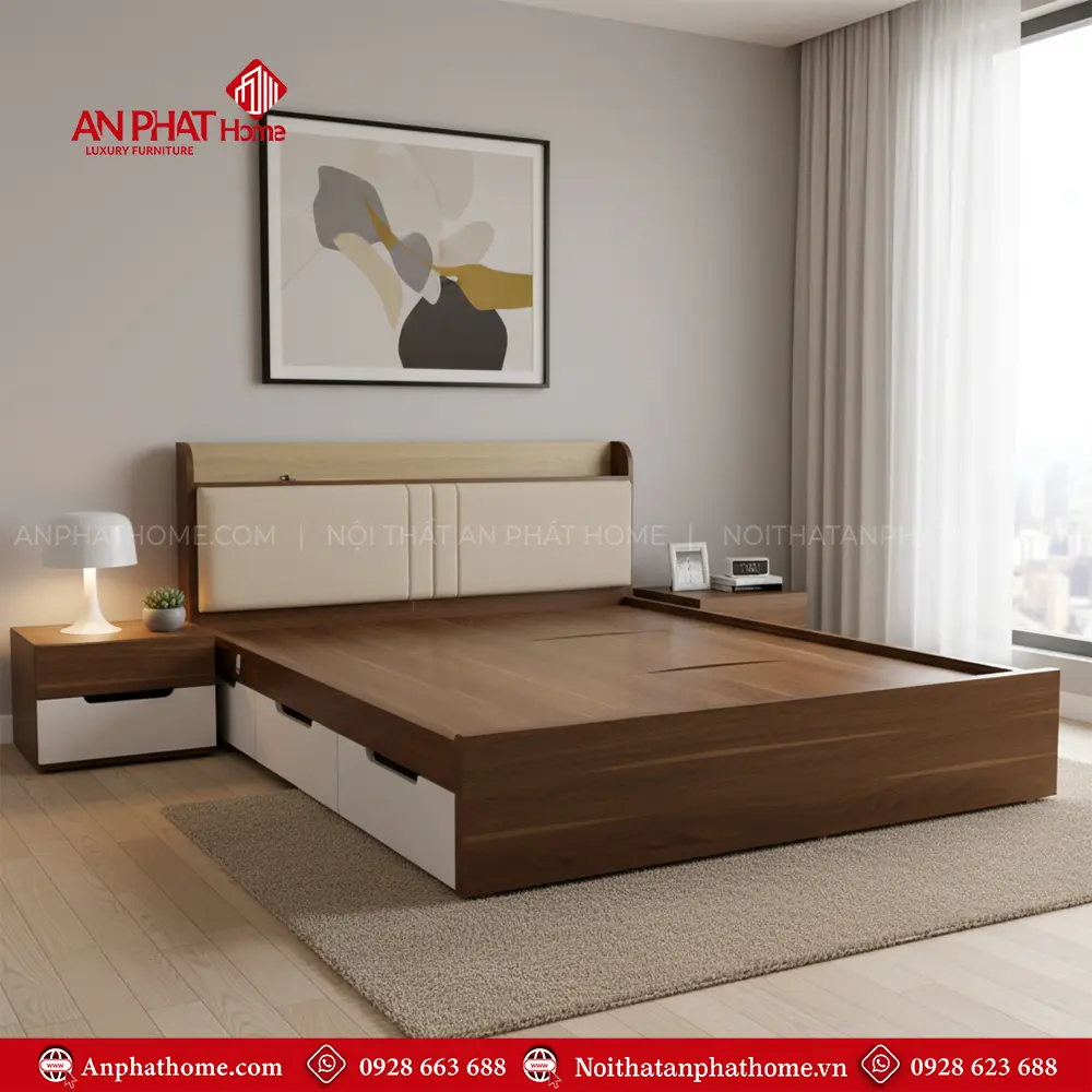 Giường Ngủ Gỗ Thông Minh Có Ngăn Kéo GN-228 9 Giường Ngủ Gỗ Thông Minh Có Ngăn Kéo GN-228